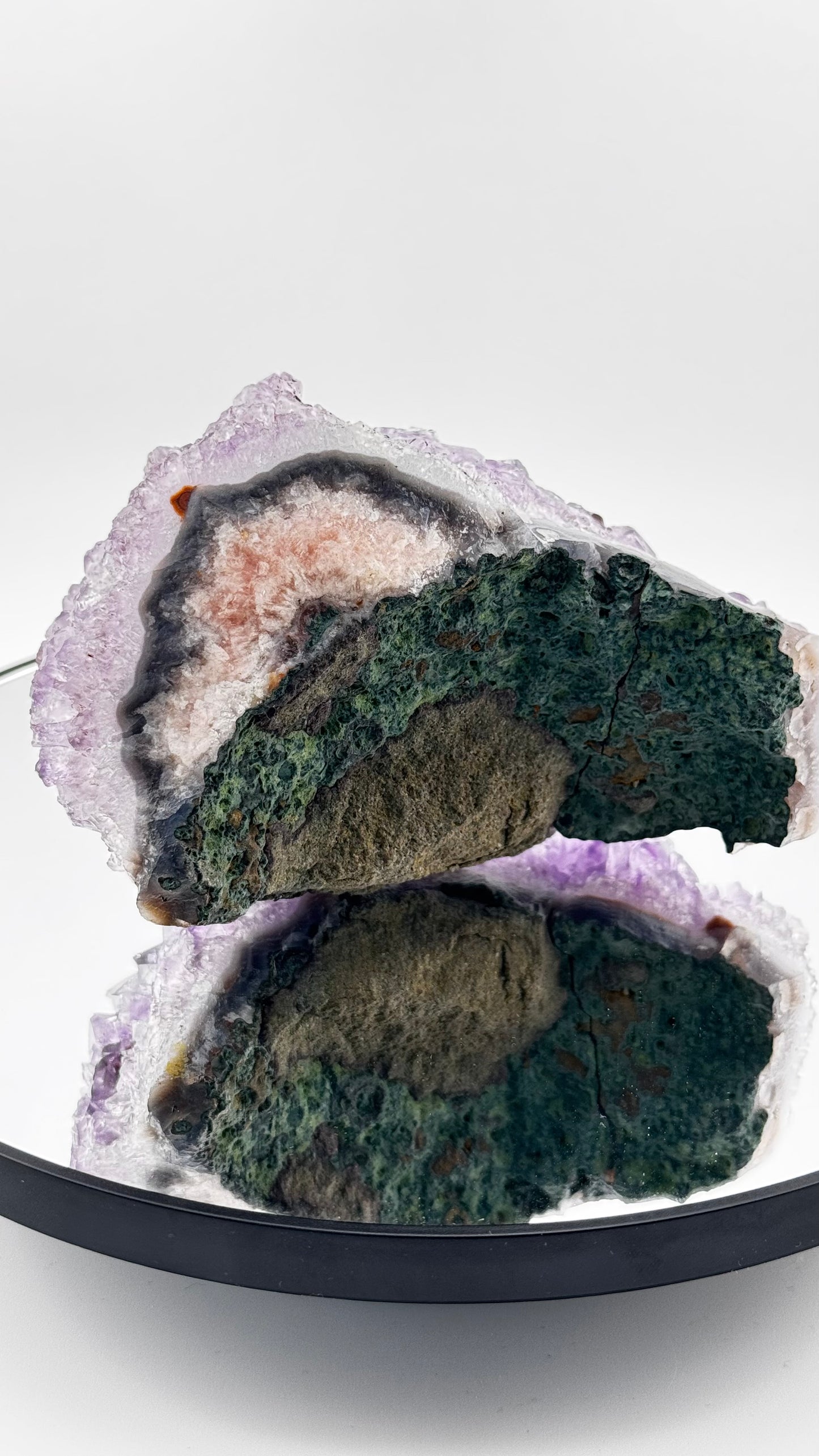 Amethyst-Achat-Geode mit Calcit – Brasilien, 698g