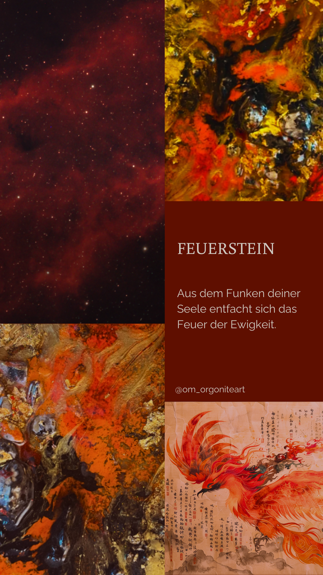 Feuerstein – Kristall-Komposition