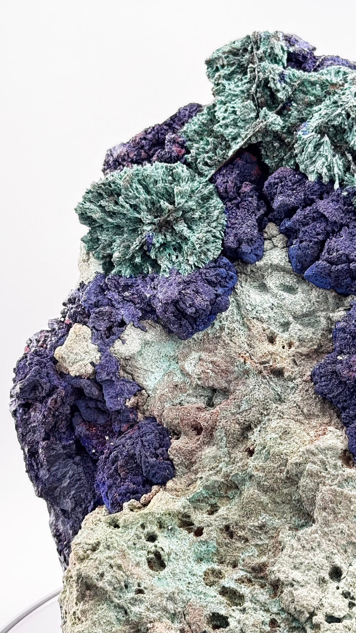 Azurit mit Malachit und Calcit – Aoulli, Marokko, 1.708g