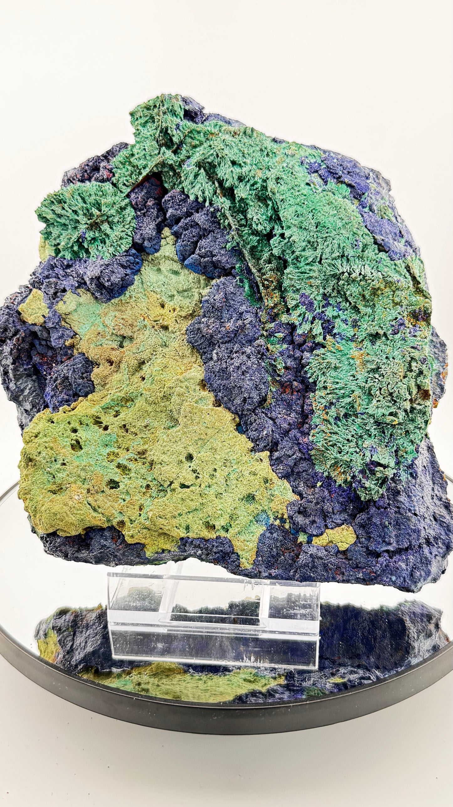 Azurit mit Malachit und Calcit – Aoulli, Marokko, 1.708g