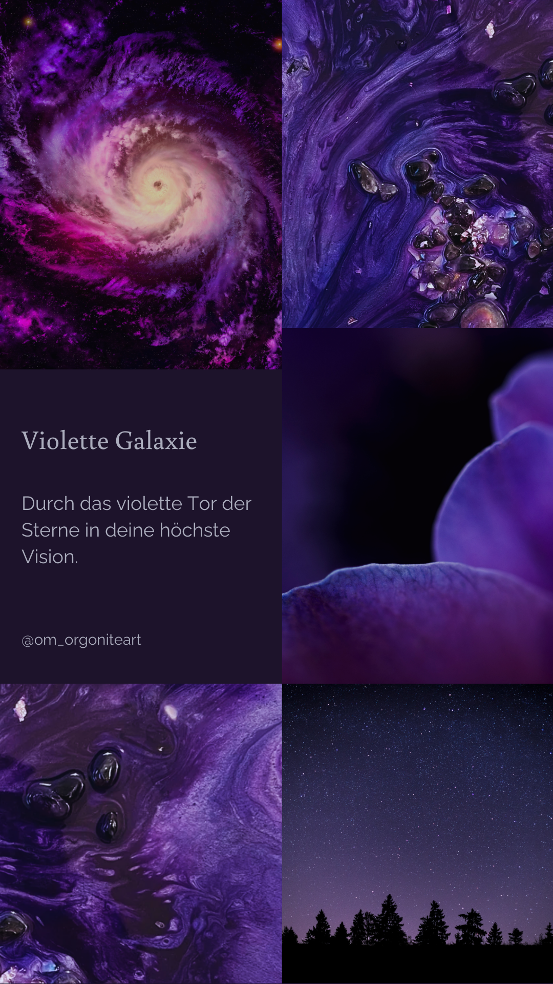 Violette Galaxie – Kristall-Komposition